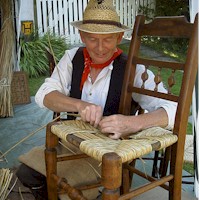Milton Abbas Street Fayre -chair weaver